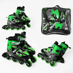 Роликові ковзани Best Roller PU 38-42 Чорно-зелений (171556) Покровськ