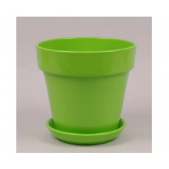 Горщик керамічний Наперсток Flora глянець лайм 0.6л. (SKL0378) Київ