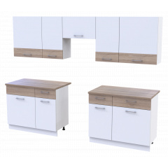 Кухня Лея Doros 2.6 м Білий/Дуб сонома ДСП 260х60х250 (81000009) Гуляйполе