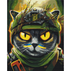 Картина за номерами BrushMe серії Патріот "Котик розвідник Маріанна Пащук" 40х50см BS53311 Костопіль