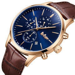 Наручний годинник чоловічий Lee Cooper Leather Gold Золотистий (3435) Ніжин
