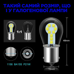 Комплект світлодіодних ламп Napo LED 1156-3030-18smd P21W 1156 BA15S 2 шт Червоний (2541036413) Михайловка