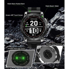 Чоловічий наручний розумний годинник North Edge CrossFit GPS з компасом Black Одесса