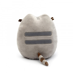 Мягкая игрушка кот с роллом Пушин кэт и слюнявчик S&T 18х15х12 см Серый (vol-1809) Николаев
