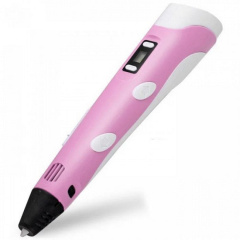 3D Ручка Smart Pro 3D Pen з РК-дисплеєм 200м пластику Трафарети Рожевий Рівне