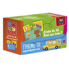 Пазли "Знайди пару. Рахуємо до 10. Хто що їсть" Vladi Toys VT5003-01 Укр Братське
