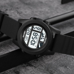 Тактичний водостійкий кварцовий годинник Skmei World Black Городок