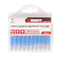 Насадки викруткові РZ1*50 мм S2 10 шт Granite GM (10-91-501) Чернигов