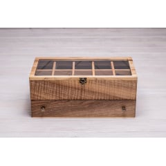 Бокс на стіл для зберігання наручних годинників з подушечками ecoWalnut 14.9х34.2х18 см Київ
