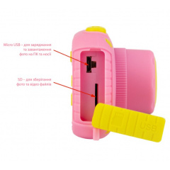 Дитяча цифрова фотокамера Smart Kids Camera фотоапарат 8х4,5х5 см Рожевий (2104618330) Ладан