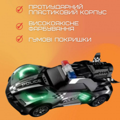 Гоночна Машинка Поліцейська на Акумуляторі з Підсвічуванням та Паром Радиоуправляемая STORM Чорна (671) Київ