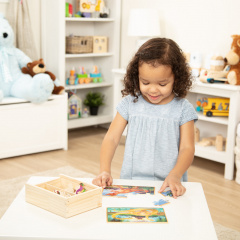 Дерев'яний пазл 4 в 1 Melissa&Doug "Динозаври" 12х4 елементів 15х20 см MD3791 Хмельник