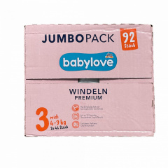 Підгузники Babylove 3 4-9 кг 92 шт Jumbo Pack Київ