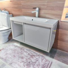 Пластикова тумба підвісна The MIX Адоніс з покриттям HPL 3103 gloss 80х60х45 см Цумань