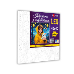 Картина за номерами Santi Дівчина з зайченям 40x40 см LED підсвітка (955103) Доманёвка