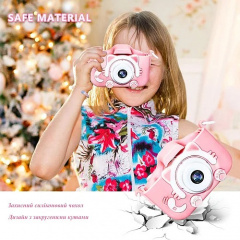 Дитячий цифровий фотоапарат Smart Kids з 2" екраном у силіконовому чохлі "Кішечка" з вбудованими іграми Рожевий Житомир