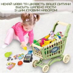 Дитячий ігровий набір продавця та покупця Combuy Кошик з Фруктами та Терміналом Зелений (617) Ужгород