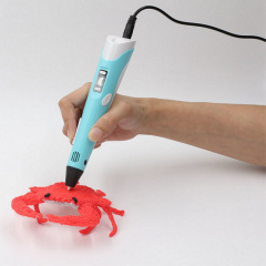 3D ручка c LCD дисплеем 3DPen Hot Draw 3 Blue+Досточка+Ножницы+Комплект эко пластика для рисования 109 метров Херсон