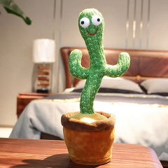 Інтерактивний плюшевий танцюючий кактус Funny Toys Dancing Light Cactus з різнобарвним підсвічуванням Ізюм