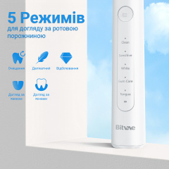 Електрична зубна щітка обертаюча з футляром Bitvae R2 8 насадок White Петрове