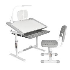 Комплект парта + стілець трансформери FunDesk Littonia 800x505x547-72 7 мм Grey Кропива