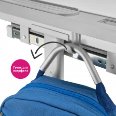 Комплект парта + стілець трансформери FunDesk Littonia 800x505x547-72 7 мм Grey Кропива