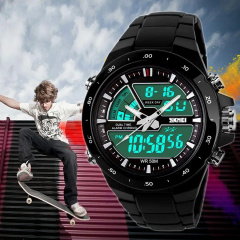 Чоловічий годинник Skmei 1016 Shark Black Ромны