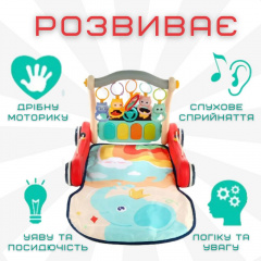 Дитячий Розвиваючий Килимок Ходунки 2в1 з Музикою + Знімне Піаніно для Самих Маленьких Huanger (729) Нежин