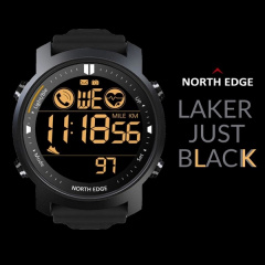 Наручний годинник чоловічий North Edge Laker Black 5BAR Чорний (2704) Изюм