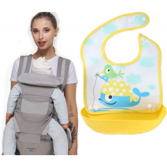 Хипсит эрго-рюкзак кенгуру переноска слюнявчик-трансформер Baby Carrier 20 кг 6 в 1 Серый (vol-9895) Слов'янськ