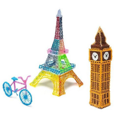 3D Ручка Smart Pro 3D Pen з РК-дисплеєм Набір Еко пластика 109м Трафарети Блакитний Киев
