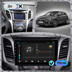Штатна магнітола Lesko Wangi Hyundai I30 (2017-2018р.) 9" 2/32 Одесса