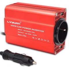 Інвертор автомобільний перетворювач напруги LVYUAN 300 W + 2 USB порти Хмельник
