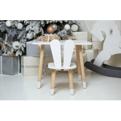 Столик дитячий та стільчик No Brand Зайчик 46х60х45 см Білий (2030752312) Новая Прага