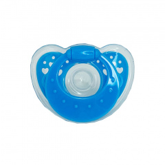 Дитяча силіконова пустушка Mega Zayka MGZ-0517(Blue) кругла Братське