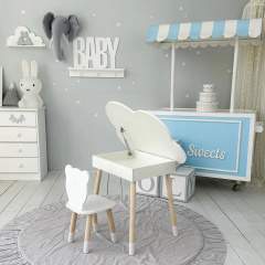 Столик дитячий No Brand Хмара з нішою та стільчиком Ведмедик Білий (2389388732) Дніпрорудне