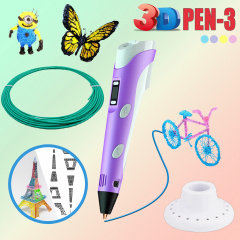 3D ручка c LCD дисплеем и комплектом эко пластика для рисования 3DPen Hot Draw 3 Violet Кременчуг