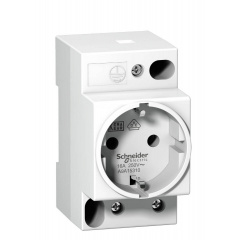 Розетка на DIN-рейку с заземлением Schneider Electric DIN 2Р+Е 16А 250В A9A15310 Сумы