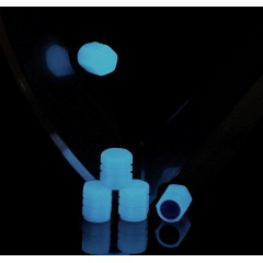 Флуоресцентні ковпачки на ніпель для велосипеда машини самокату Bluefield набір з 10 шт синій (RT050780-10) Самбор