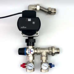 Змішувальний вузол Kvant Labaratory FLOMIX (Т) 25.60 TJ 1" для теплої підлоги з частотним насосом Киев