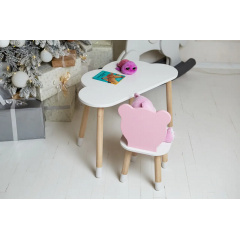 Столик дитячий та стільчик No Brand Хмара Ведмедик 46х70х40 см (2015349011) Новая Прага