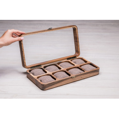 Органайзер на 8 комірок для зберігання наручних годинників ecoWalnut 7х35х18 см Кропивницький