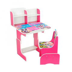 Парта шкільна зі стільцем Yufeng Кішечки з Поні 69х45 см Рожевий (154831) Акимовка