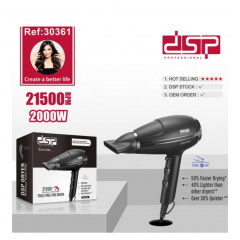 Фен для укладання та сушіння волосся Dsp 30361 з концентратором 2000W Чорний Жмеринка