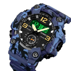 Часы наручные мужские Skmei 1965 Blue Camo small size 1965CMBU (12347-hbr) Ромны