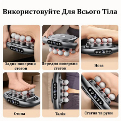 Вібромасажер перкусійний для тіла та м'язів на акумуляторі Doxy Massager Massage Gun Сірий (FG8HEAD) Фастів
