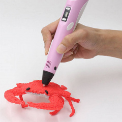 3D ручка c LCD дисплеем и комплектом эко пластика для рисования 3DPen Hot Draw 3 Pink Одеса