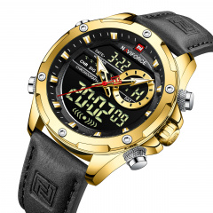 Часы мужские наручные Naviforce Pride NF9208 Gold-Black-Black NF9208 G/B/B (15228-hbr) Городок