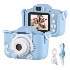 Детский цифровой фотоаппарат RIAS "Котик" Baby Photo Camera Blue Новомосковськ