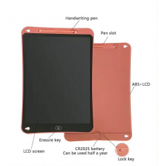 Кольоровий графічний планшет для малювання Writing Tablet 22 х 32,7 см 15 Red (Н050955) Новониколаевка